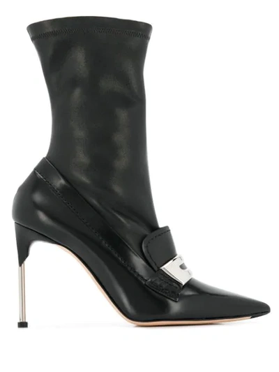 Alexander Mcqueen Loafer-style Ankle Boots In Black