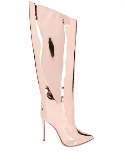 Alexandre Vauthier Alex Patent Boots In Pink