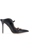 Malone Souliers Pointed Toe Mules With Glossy Strap Details In Animal Print
