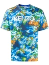 KENZO KENZO CONTRAST LOGO T-SHIRT - 蓝色