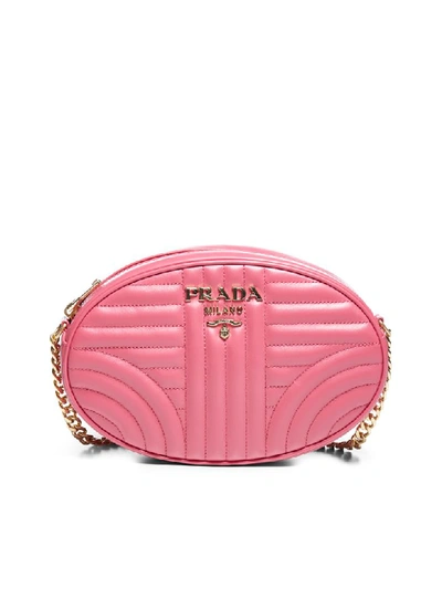 Prada Borsa Diagramme A Tracolla In Pelle In Peonia 1