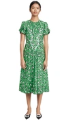 Marc Jacobs The Sofia Loves The 40s Silk Midi Dress In Green Multi