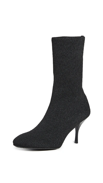 Stuart Weitzman Violetta Stretch-knit Sock Booties In Black Knit Sock