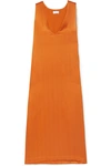 ASCENO WASHED-SILK MIDI DRESS