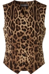 DOLCE & GABBANA LEOPARD-PRINT WOOL-BLEND VEST