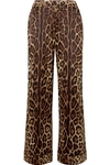 Dolce & Gabbana Leopard-print Straight Trousers In Brown