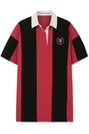 ALEXANDER WANG OVERSIZED EMBELLISHED STRIPED COTTON-JERSEY POLO SHIRT