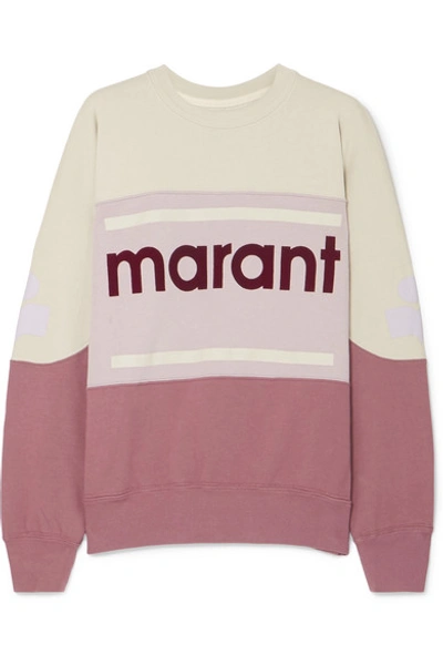 Isabel Marant Étoile Gallian Flocked Cotton-blend Jersey Sweatshirt In Multicoloured