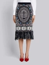 THOM BROWNE THOM BROWNE WOOL BLEND ANCHOR EMBROIDERY PENCIL SKIRT,FKK028A0406812706462