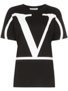 Valentino Oversized Printed Cotton-jersey T-shirt In Nero Bianco