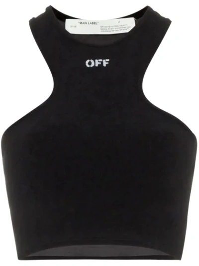 Off-white Top Stile Vogatore In Cotone Con Logo In Black