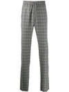 VERSACE VERSACE DRAWSTRING PLAID TROUSERS - 黑色