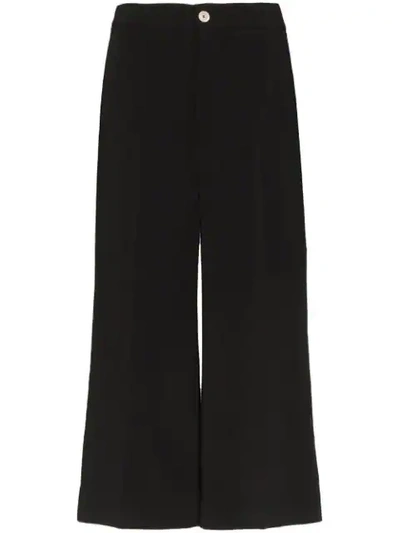 Gucci High-waisted Web Culottes In Black