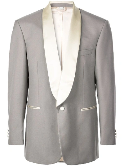 Gucci Satin Lapel Tuxedo Jacket In Grey
