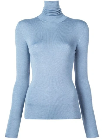 Prada Turtleneck Long-sleeve Cashmere-silk Sweater In F0424cloud