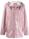 Rains Dusky Pink Holographic Pvc Raincoat In Pink