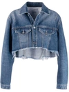 GIVENCHY SLASHED CROP DENIM JACKET