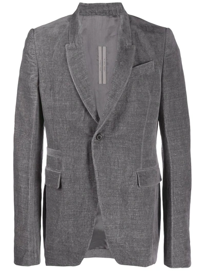 Rick Owens Single-breasted Jacket In Grey