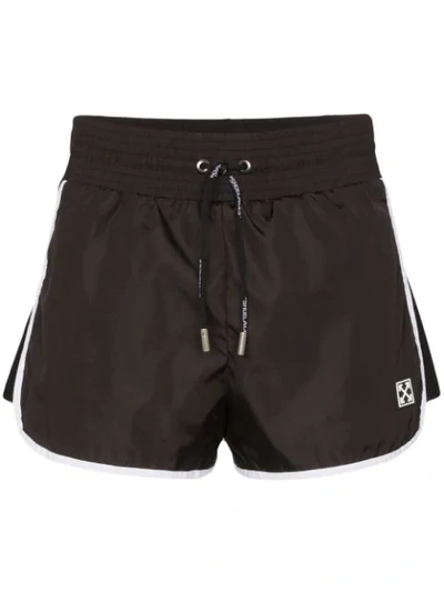 Off-white Logo Nylon Sport Shorts In Black