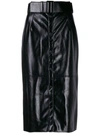 Msgm Faux Leather Midi Pencil Skirt In Black