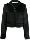 Off-white Contrast Stripe Zip-front Jacket In Black