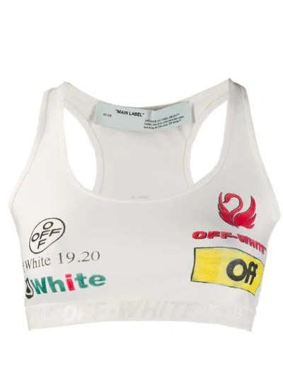 Off-white Logo Print Bralette Top In White