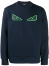 FENDI FENDI SWEATSHIRT MIT "BAG BUGS"-DESIGN - BLAU