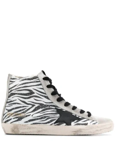 Golden Goose Tiger Print Slides Trainers In White