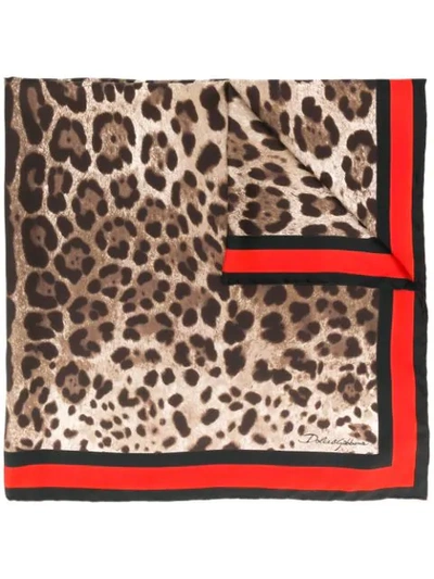 Dolce & Gabbana Leopard-print Silk Scarf In Leo New