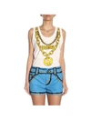 MOSCHINO CAPSULE COLLECTION PIXEL TANK TOP WITH CHAIN PRINTING,10997332