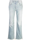 GIVENCHY FLARED DISTRESSED LIGHT BLUE JEANS,BW50E450AM