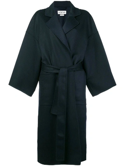 Loewe Navy Belted Oversized Coat