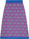 GUCCI GUCCI GG条纹羊毛提花半身裙 - 紫色