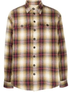 Dsquared2 Plaid Wool Drop-shoulder Shirt In Beige