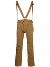 DSQUARED2 ZIP DETAIL CARGO TROUSERS WITH SUSPENDERS