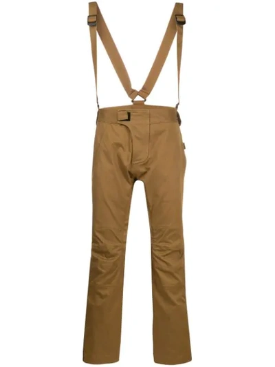 Dsquared2 Zip Detail Cargo Trousers With Suspenders In Neutrals