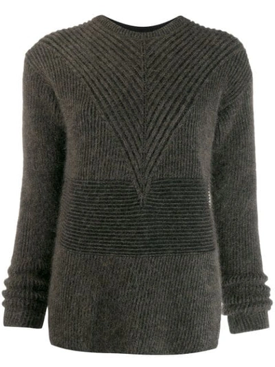 Rick Owens Striped Long Sleeve Jumper - 棕色 In Brown