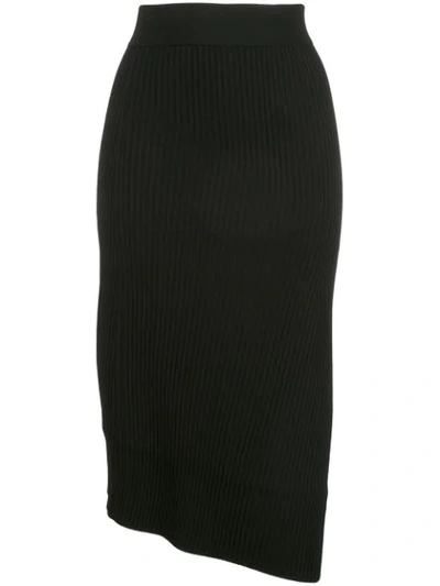 A.l.c . Ribbed Asymmetric Skirt - 黑色 In Black