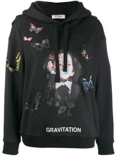 Valentino X Izumi Miyazaki Gravitation Butterfly Print Hoodie In Black