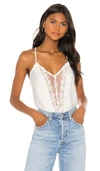 Flora Nikrooz Showstopper Lace-trim Bodysuit In Ivory