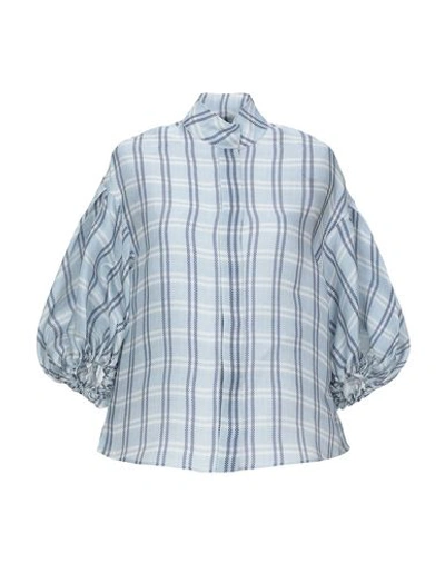 Dice Kayek Checked Shirt In Sky Blue