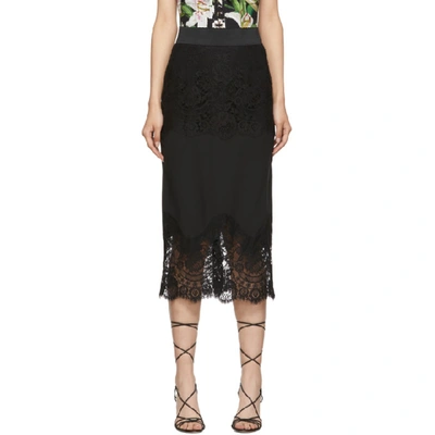 Dolce & Gabbana Dolce And Gabbana Black Lace Midi Skirt