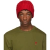 AMI ALEXANDRE MATTIUSSI AMI ALEXANDRE MATTIUSSI RED WOOL KNIT BEANIE