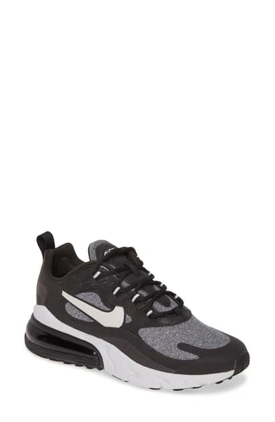 Nike Air Max 270 React Neoprene And Faux Leather Sneakers In Black/ Vast Grey/ Off Noir