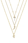 Ettika Set Of 3 Tropical Necklaces In Gold
