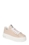 Miu Miu Embellished Patent Leather Sneakers In Cipria Patent