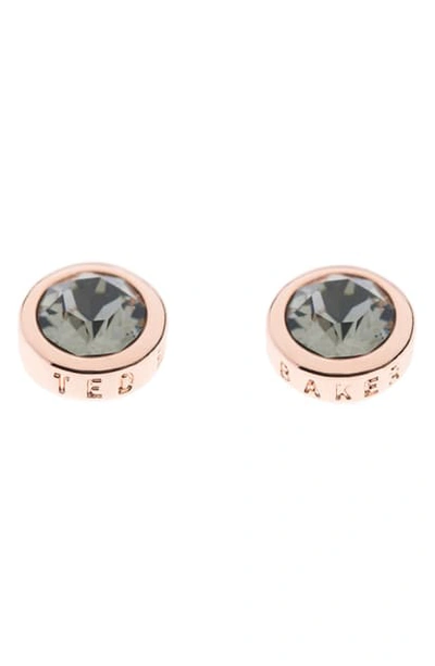 Ted Baker Sinaa Crystal Stud Earrings In Black Diamond