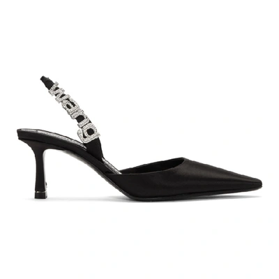 Alexander Wang Grace Crystal-embellished Satin Pumps In Black