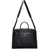 PRADA PRADA BLACK SAFFIANO TRAVEL BRIEFCASE