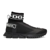 DOLCE & GABBANA DOLCE AND GABBANA BLACK SORRENTO HIGH-TOP SNEAKERS